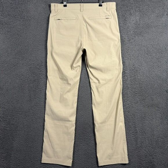 Eddie Bauer Pants Mens 33x34 Beige Travex Straight Fit Stretch Outdoor Hiking - Picture 9 of 16